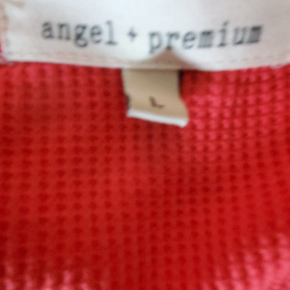 Women's Red/Orange Sweater with Inset down Sleeves - Picture 3 of 3